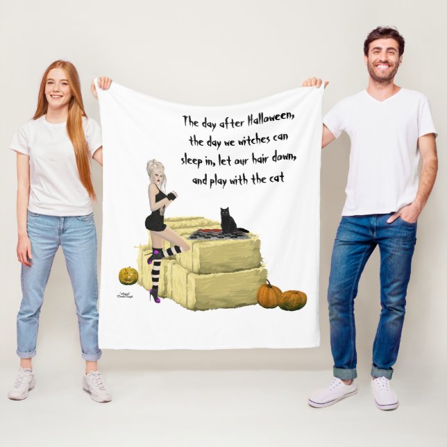 Cobertor De Velo Blona Bruxa Pin Up Girl Fleece Blanket (In Situ)