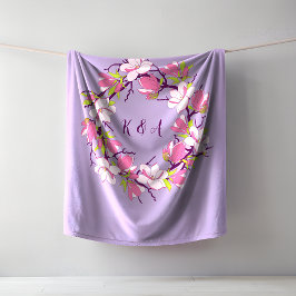 Cobertor De Velo Blooming Magnolia Personalizada Fleece Blanket