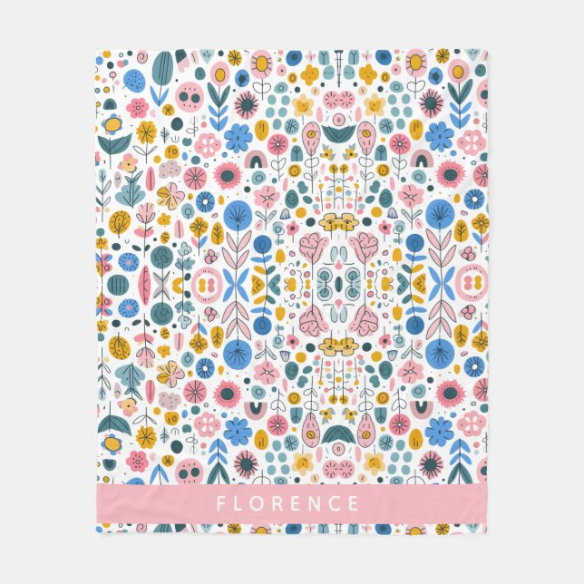 Cobertor De Velo Blossoming Tales Personalizado Name Blanket (Frente)