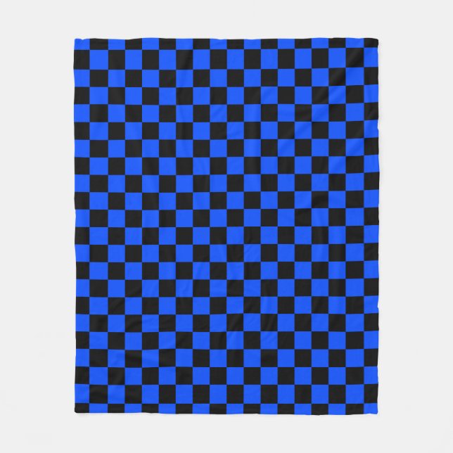 Cobertor De Velo Blue and black checkerboard pattern (Frente)
