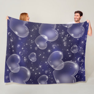 Cobertor De Velo Blue Bubble Hearts Bonito Girly 90's Style