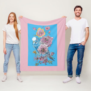 Cobertor De Velo Blue Budget Cute Whimsical Pink Blue Girls Baby Bl