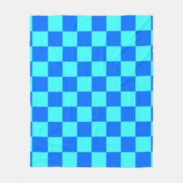 Cobertor De Velo Blue Checkered Square Pattern 
