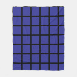 Cobertor De Velo Blue colored square pattern and black borders