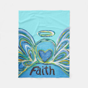 Cobertor De Velo Blue Faith Guardian Angel Chemo Blanket