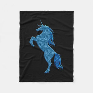 Cobertor De Velo Blue Fire Unicorn Fleece Blanket