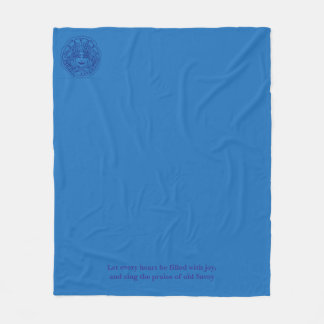 Cobertor De Velo Blue fleece blanket with logo and motto