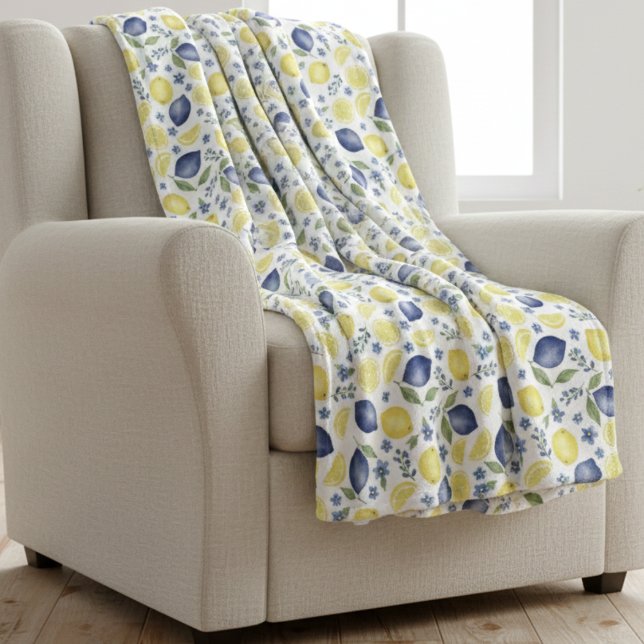 Cobertor De Velo Blue French Country Lemon Pattern (Criador carregado)