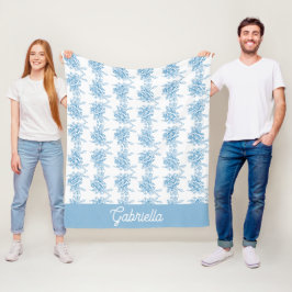 Cobertor De Velo Blue French Toile Floral Pattern Name