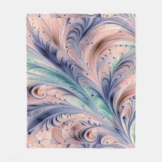 Cobertor De Velo  blue, green, and peach marbling