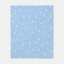 Cobertor De Velo Blue Moon & Stars Baby Blanket