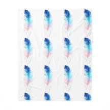 Blue Ombre Feather Watercolor