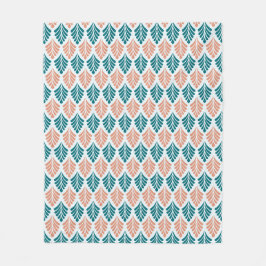 Cobertor De Velo Blue Orange Leaf Petal Vintage Art-Nouveau Padrão