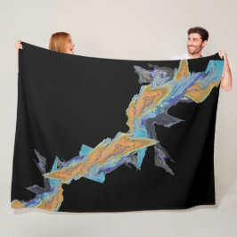 Cobertor De Velo Blue Orange Turquoise Abstrato Art