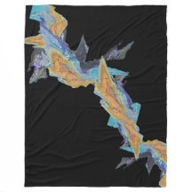 Blue Orange Turquoise Abstrato Art