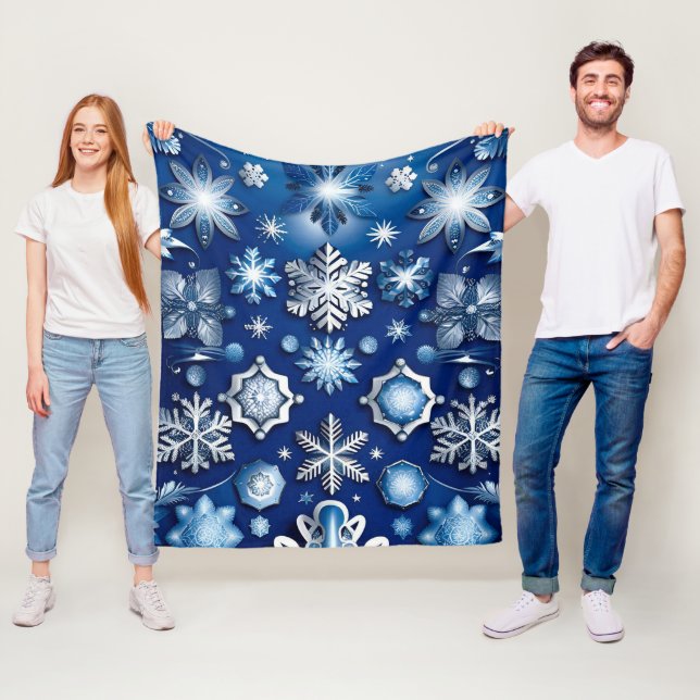 Cobertor De Velo Blue Snowflake Motif (In Situ)