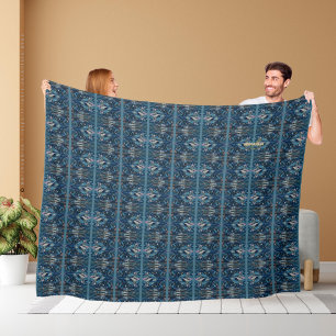 Cobertor De Velo Blue Stripe Paisley Blanket da Poeta Adiela Akoo