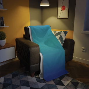 Cobertor De Velo Blue Turquoise Ombre Modern