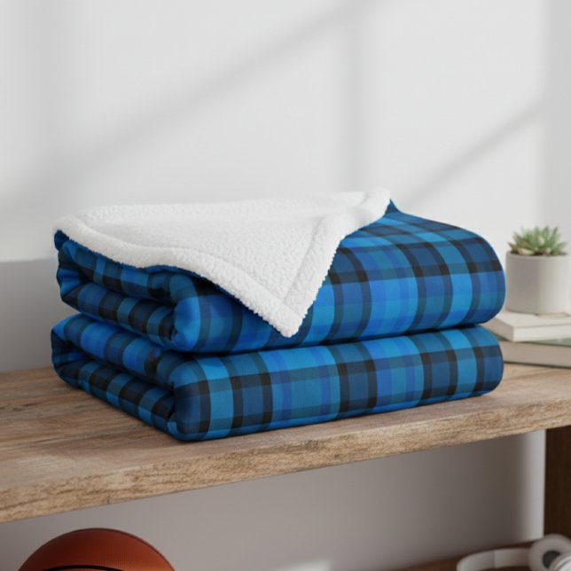 Cobertor De Velo Blue Vichy Check Polar Fleece Blanket (Criador carregado)
