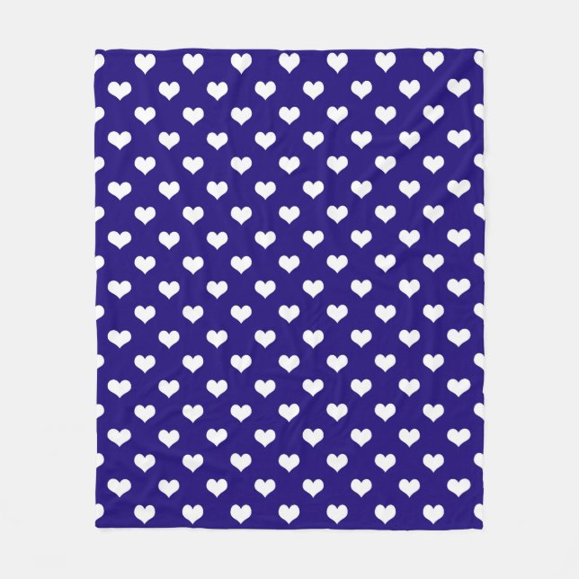 Cobertor De Velo Blue White Love Heart Design (Frente)