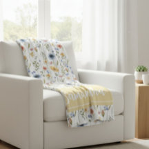 Blue Yellow Pink Watercolor Wildflower Name