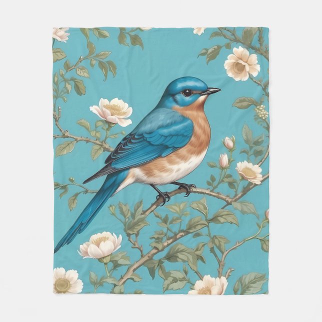 Cobertor De Velo Bluebird William Morris Inspirou Turquois (Frente)