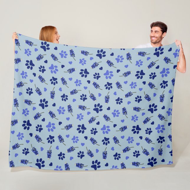 Cobertor De Velo Bluebonnet Pet Lover Blanket - Texas Floral Throw (In Situ)