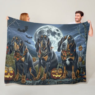 Cobertor De Velo Bluetick Coonhound Halloween Spooky