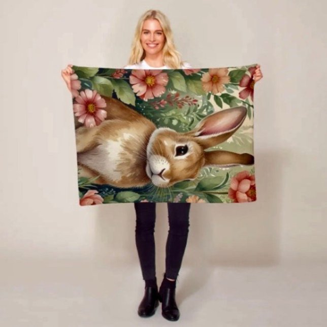 Cobertor De Velo Blush Blooms and Bunny Dreams  (Criador carregado)