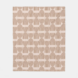 Cobertor De Velo Blush Marrom Linha Arte Moderna Geométrica