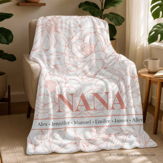 Cobertor De Velo Blush Rosa Nomes NANA Personalizados