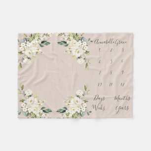 Cobertor De Velo Blush White Rose Floral Mensal