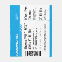 Cobertor De Velo Boarding Pass (blue)