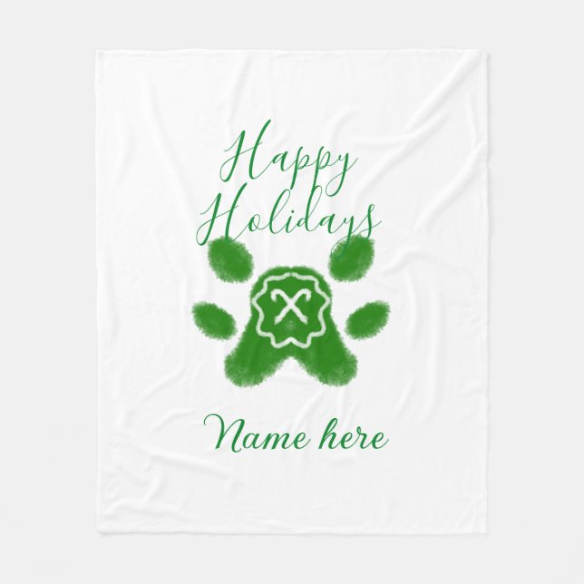 Cobertor De Velo Boas festas, animais de estimação de cães verdes e (Frente)