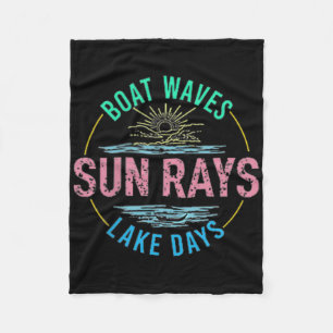 Cobertor De Velo Boat Waves Sun Rays Dias Láteos Dias Fóco Retro 70