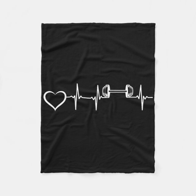 Cobertor De Velo Bodybuilder Heartbeat Dumbbell Welevelevando Gym F (Frente)
