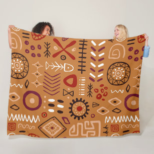 Cobertor De Velo Boêmia Artista Padrão tribal Indiano Brown