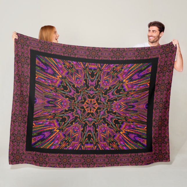 Cobertor De Velo Bohemian Black Daylily Patternou Cozy (In Situ)