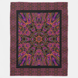 Cobertor De Velo Bohemian Black Daylily Patternou Cozy
