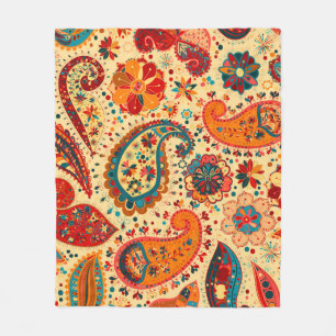 Cobertor De Velo Bohemian bonito colorido retro Paisley de Boho