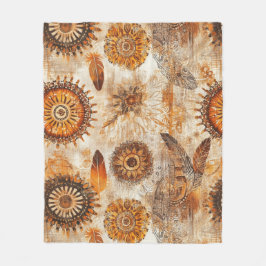 Cobertor De Velo Bohemian Sunflower Mandala