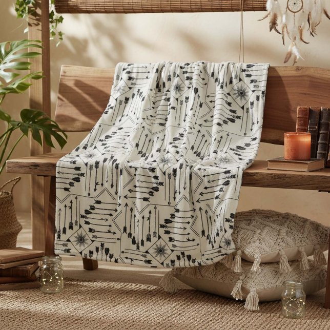 Cobertor De Velo Boho Arrows e Sun V12 ID748 (Criador carregado)