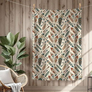 Cobertor De Velo Boho Authentic Tribal Bold Penas Étnicas