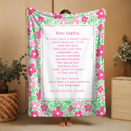 Cobertor De Velo Boho Baptism Gift Personal Prayer Fleece Blanket