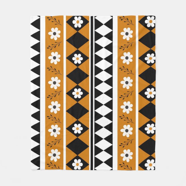 Cobertor De Velo Boho Brown Tropical Floral Primavera Verão (Frente)
