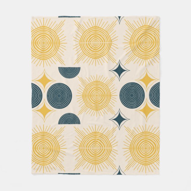 Cobertor De Velo Boho Celestial Sun Moon Patterno (Frente)