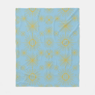 Cobertor De Velo Boho Celestial Sun Stars Sky Blue