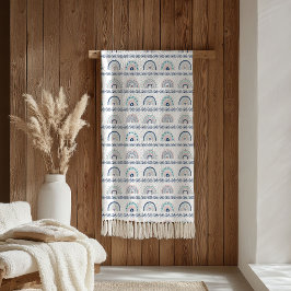 Cobertor De Velo Boho Chic Blanket Pink & Navy Soft Gift Accent