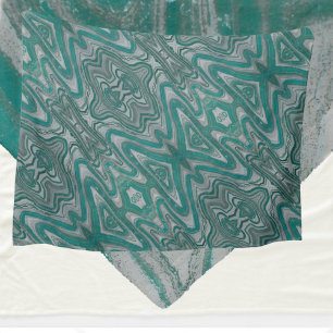 Cobertor De Velo Boho Chic Teal e Abstrato de Cinza