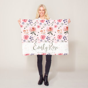 Cobertor De Velo Boho Chic Watercolor florals Estatísticas Personal